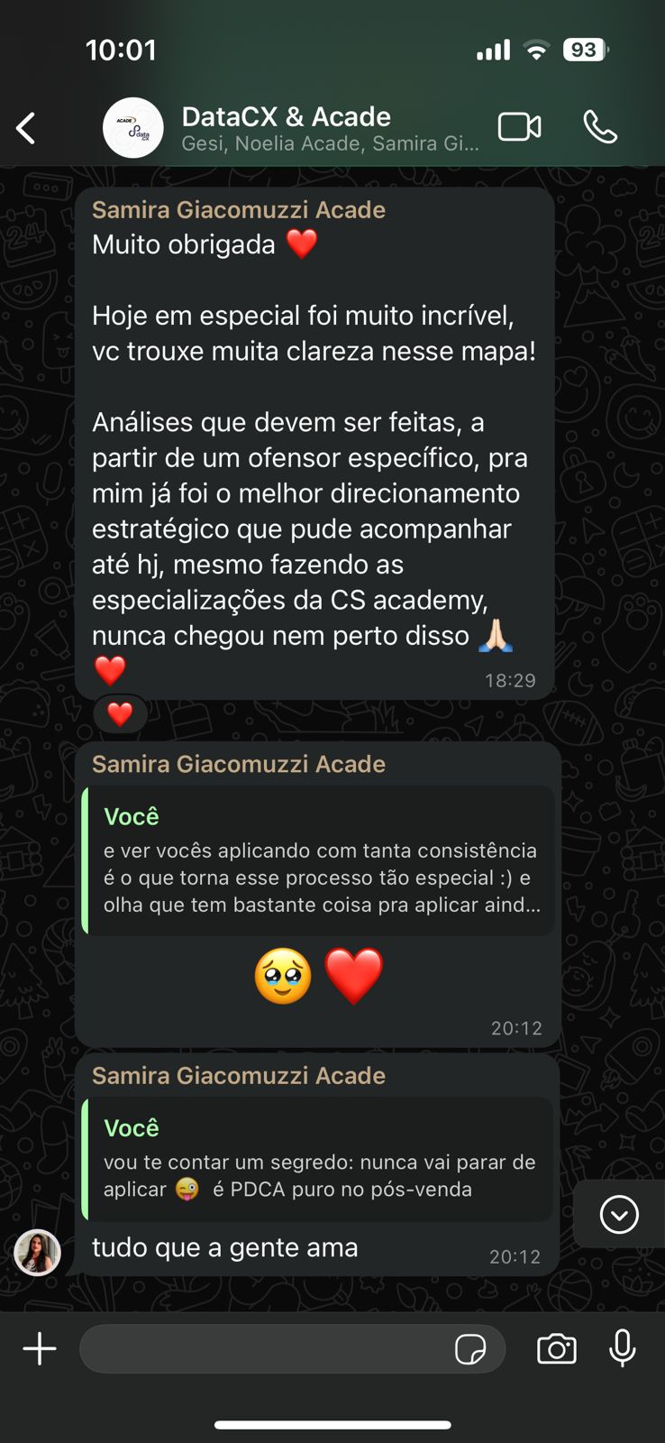 Print de depoimento WhatsApp 2